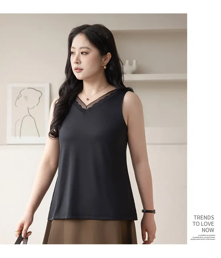 White Camisole V-Neck Sleeveless Base Layer for Women — feature 13