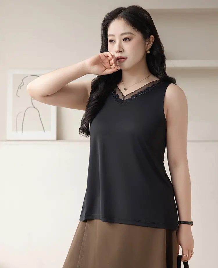 White Camisole V-Neck Sleeveless Base Layer for Women — feature 14