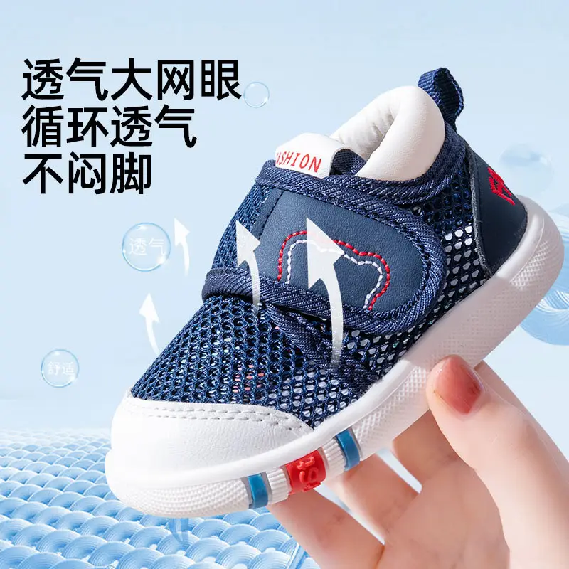 Kids Sneakers Navy Blue Velcro 10-3Yr Soft Soled