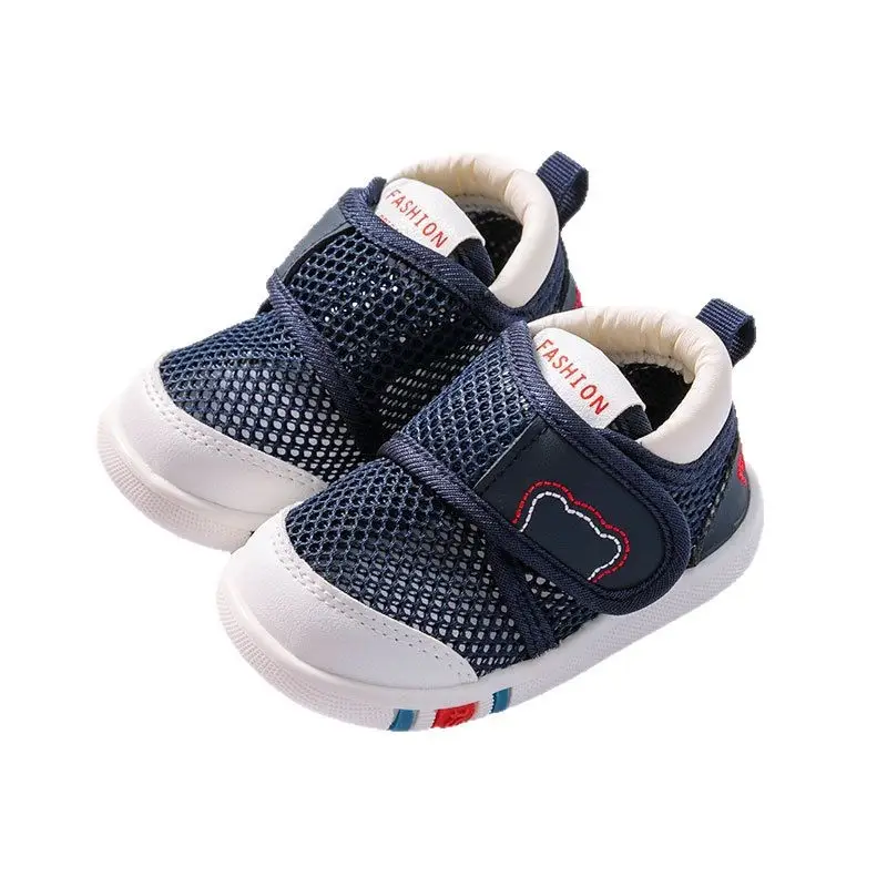 Kids Sneakers Navy Blue Velcro 10-3Yr Soft Soled
