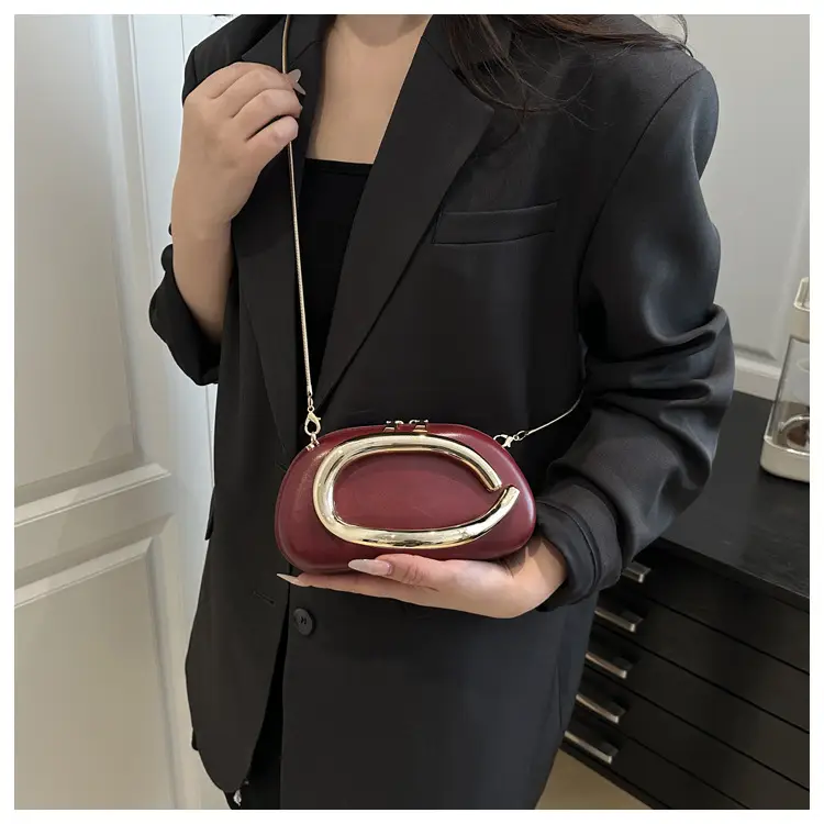 Women's Gold Plated Crossbody Bag with Chain Strap — feature 10