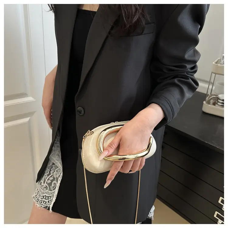 Women's Gold Plated Crossbody Bag with Chain Strap — feature 13