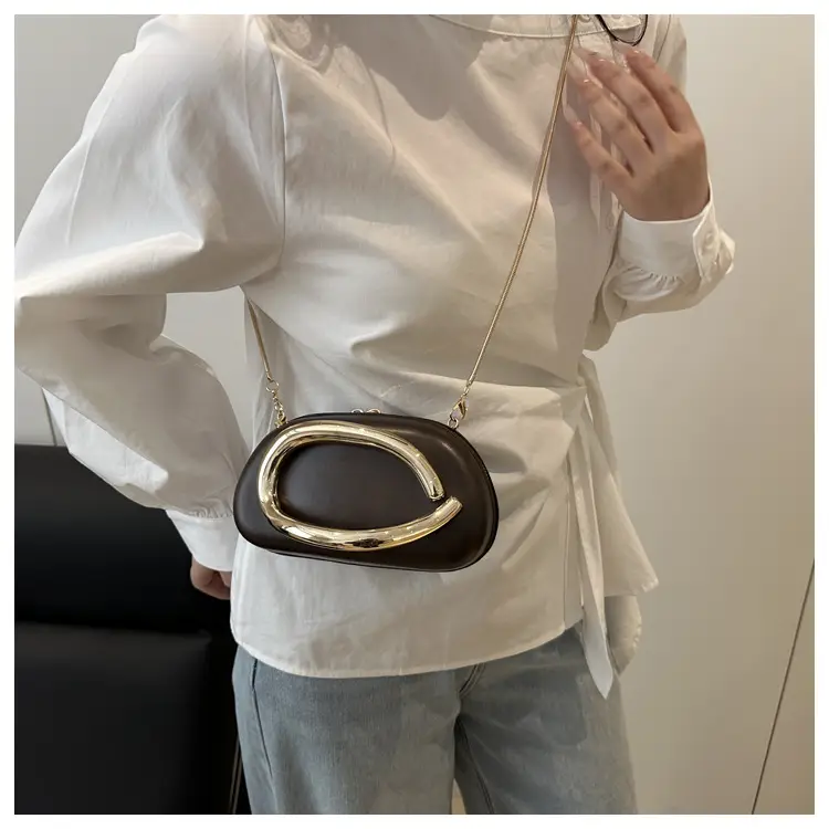 Women's Gold Plated Crossbody Bag with Chain Strap — feature 19