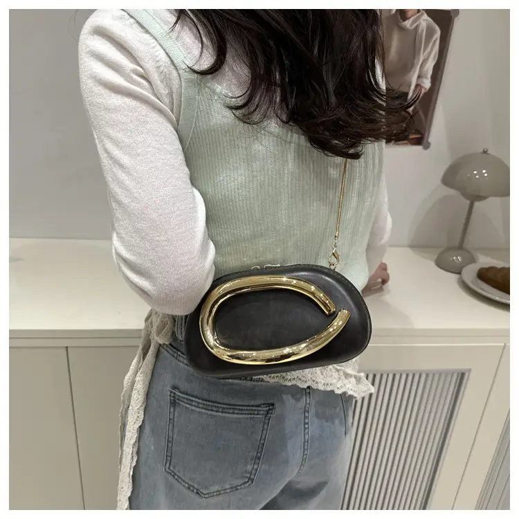 Women's Gold Plated Crossbody Bag with Chain Strap — feature 22