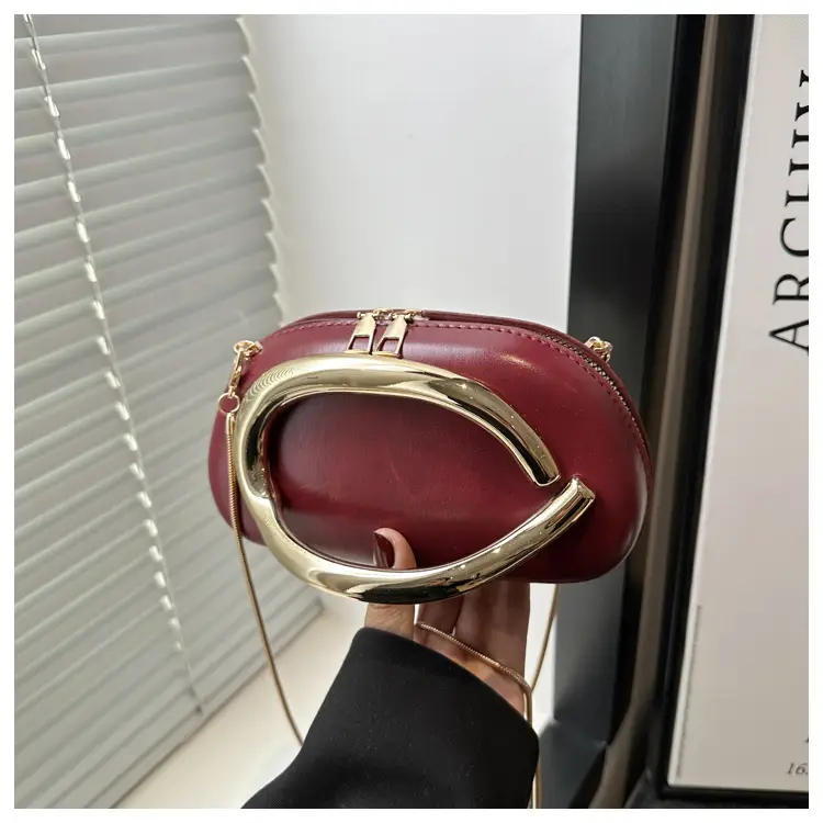 Women's Gold Plated Crossbody Bag with Chain Strap — feature 27