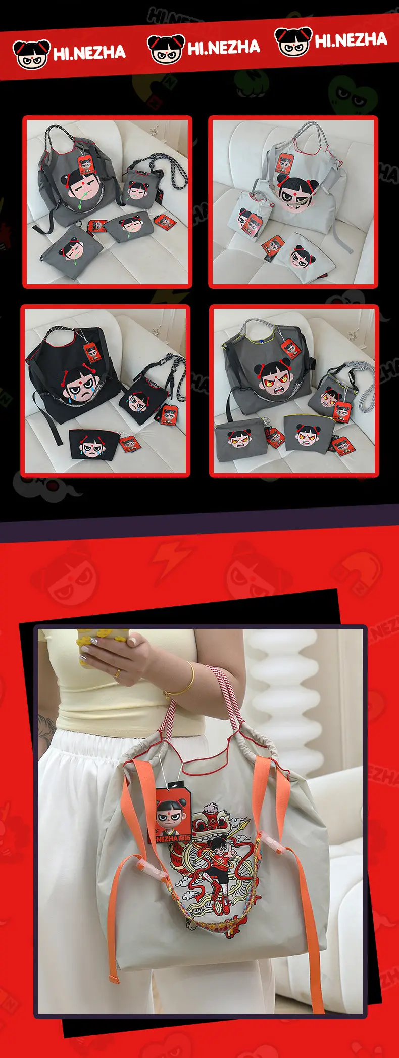 Hinezhna Cartoon Bag Set for Girls Cross Border Embroidery — feature 9