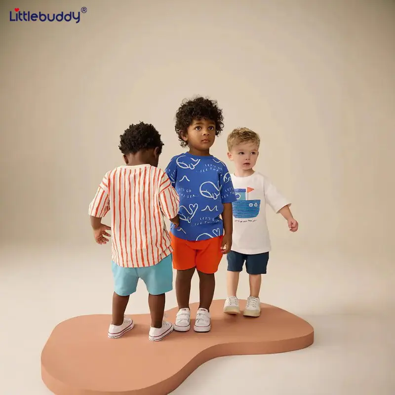 Dolphin Print Boys Summer T-Shirt Shorts Set - Image 4