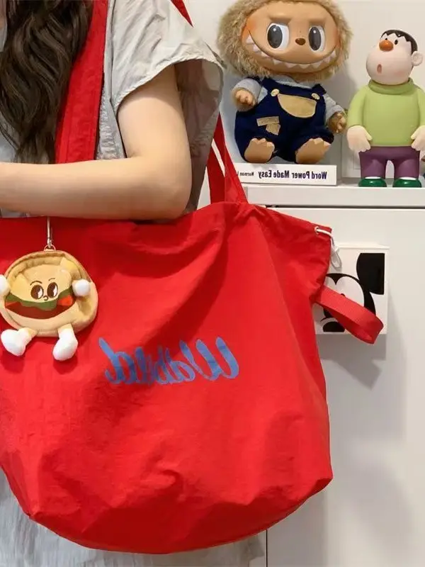 Women's Cartoon Design Canvas Tote Bag with Drawstring Closure - Image 7
