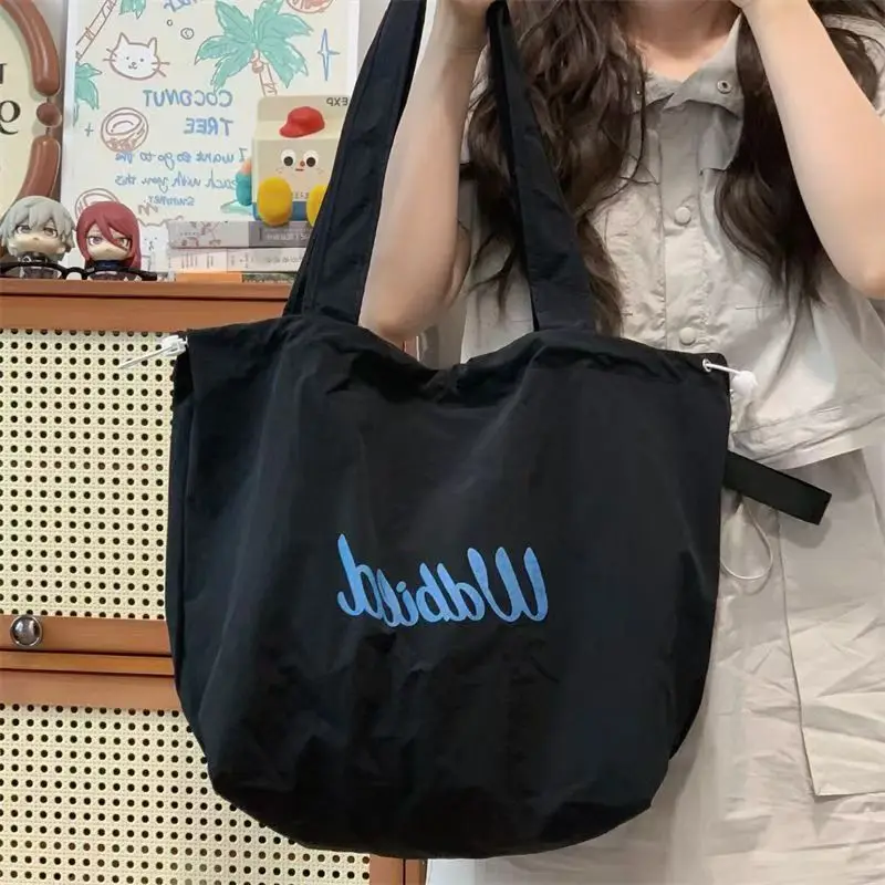 Women's Cartoon Design Canvas Tote Bag with Drawstring Closure — feature 29