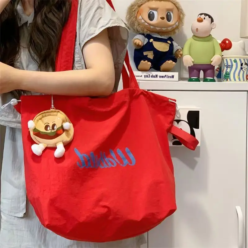 Women's Cartoon Design Canvas Tote Bag with Drawstring Closure — feature 30