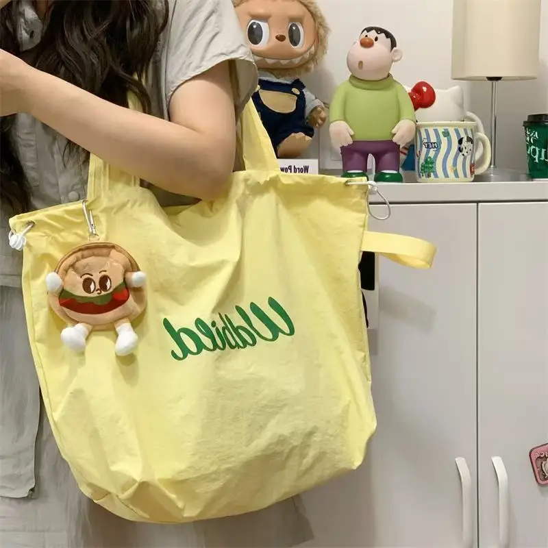 Women's Cartoon Design Canvas Tote Bag with Drawstring Closure — feature 31