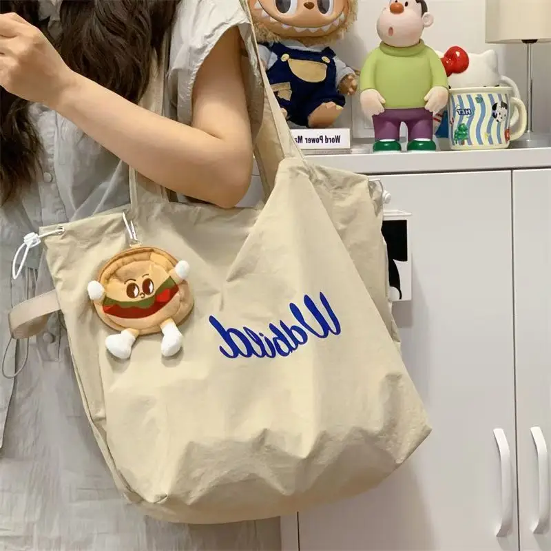 Women's Cartoon Design Canvas Tote Bag with Drawstring Closure - Image 3