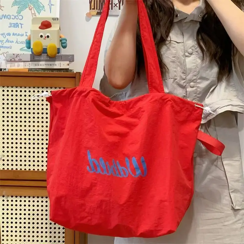 Women's Cartoon Design Canvas Tote Bag with Drawstring Closure - Image 4
