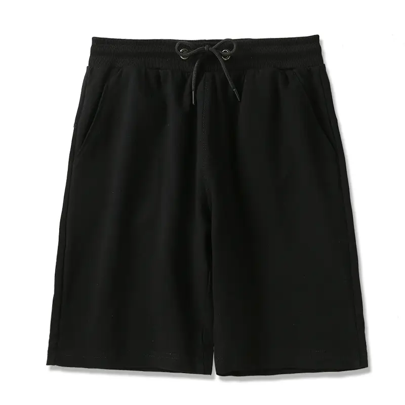 Men Loose Drawstring Cotton Shorts Pink - Image 2