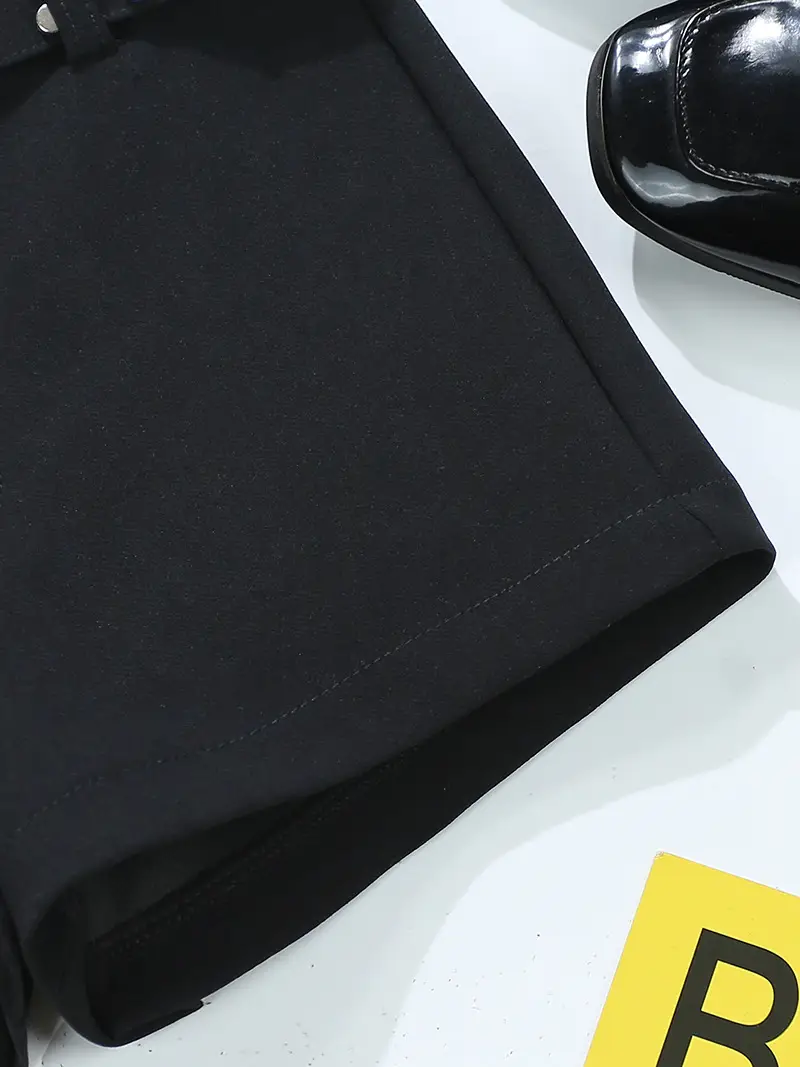 Black Slim Fit Elastic Waist Pants 2025 Korean Women - Image 5