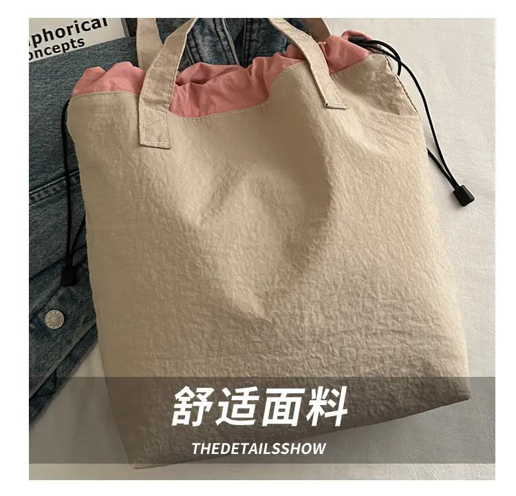 Women's Contrast Color Canvas Shoulder Bag 2025 Spring Summer — feature 5