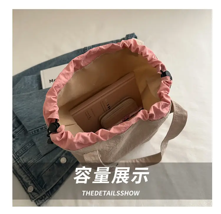 Women's Contrast Color Canvas Shoulder Bag 2025 Spring Summer — feature 6