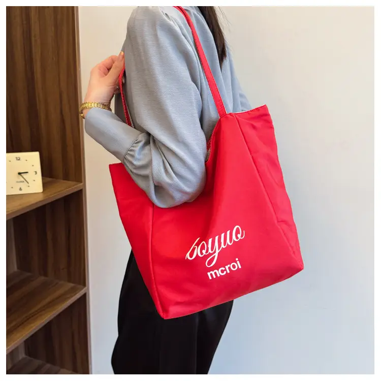 Red White Striped Korean Style Tote Bag Large Capacity — feature 17