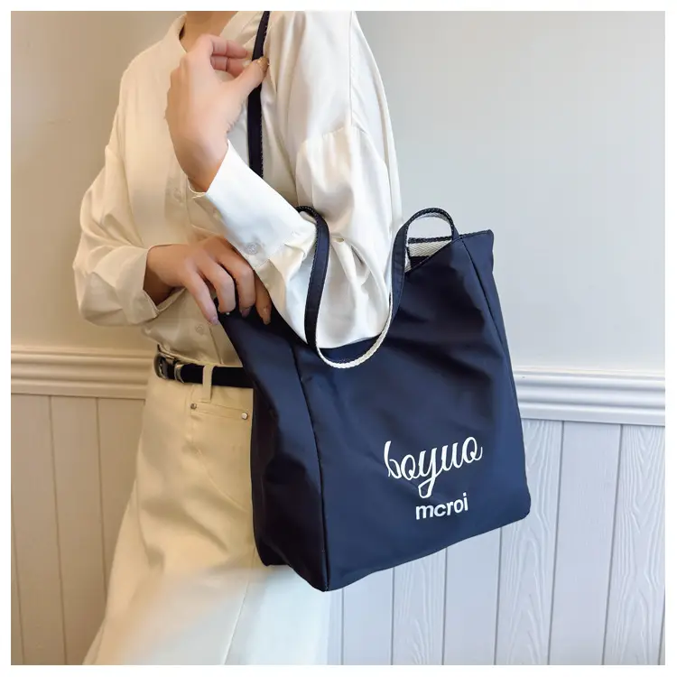 Red White Striped Korean Style Tote Bag Large Capacity — feature 19