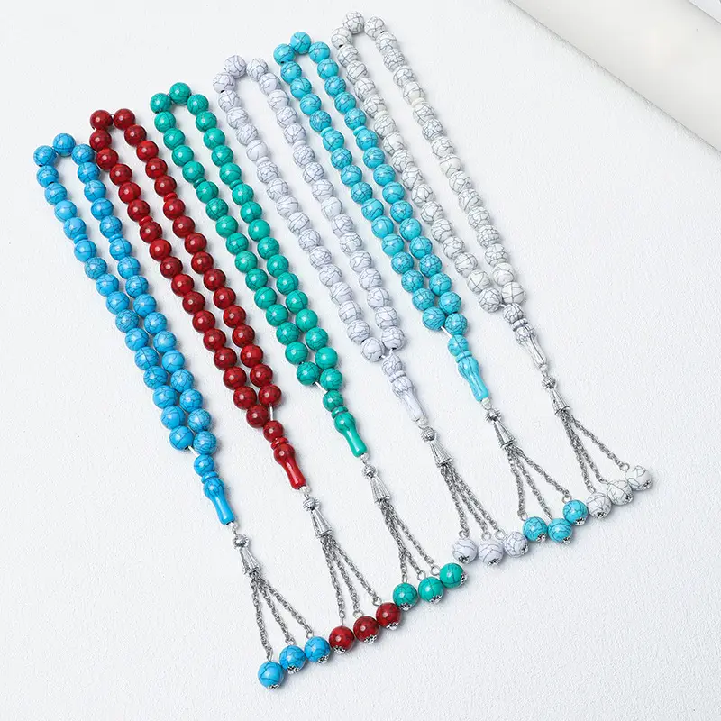 Turquoise Agate Handheld Rosary Bracelet Set of 33 — feature 3