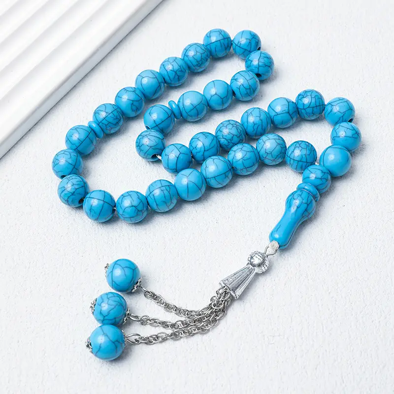 Turquoise Agate Handheld Rosary Bracelet Set of 33 — feature 5