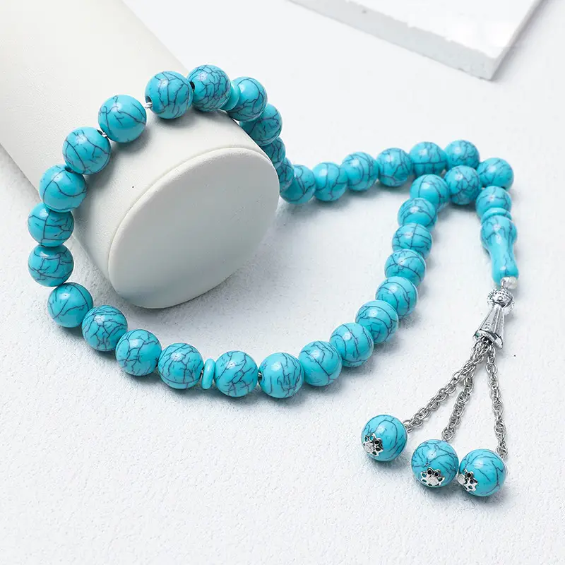 Turquoise Agate Handheld Rosary Bracelet Set of 33 — feature 6