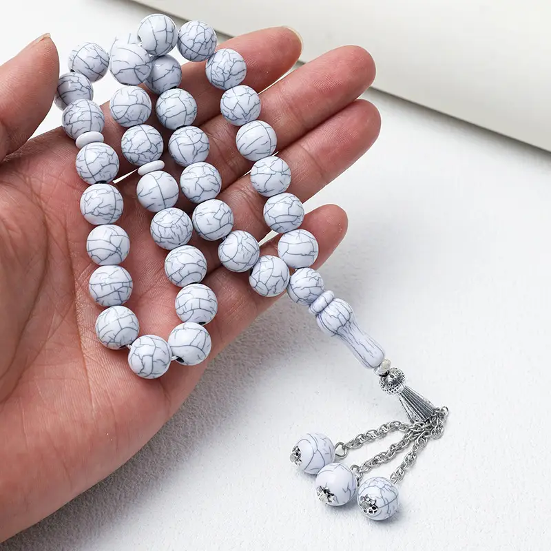 Turquoise Agate Handheld Rosary Bracelet Set of 33 — feature 9
