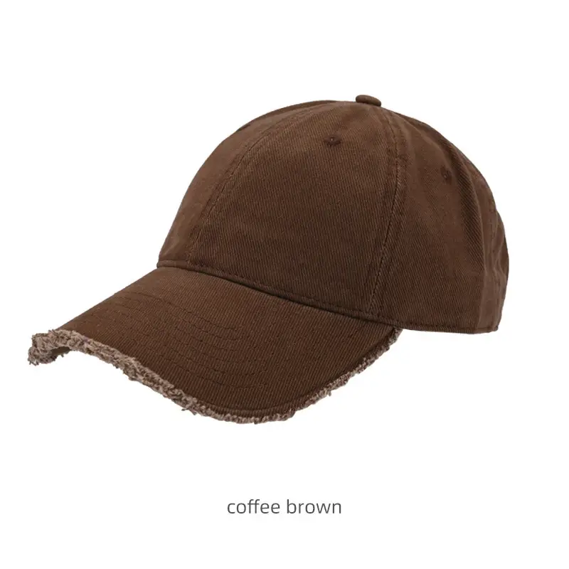 Coffee Brown Cotton Baseball Cap with Fur Trim - Image 3
