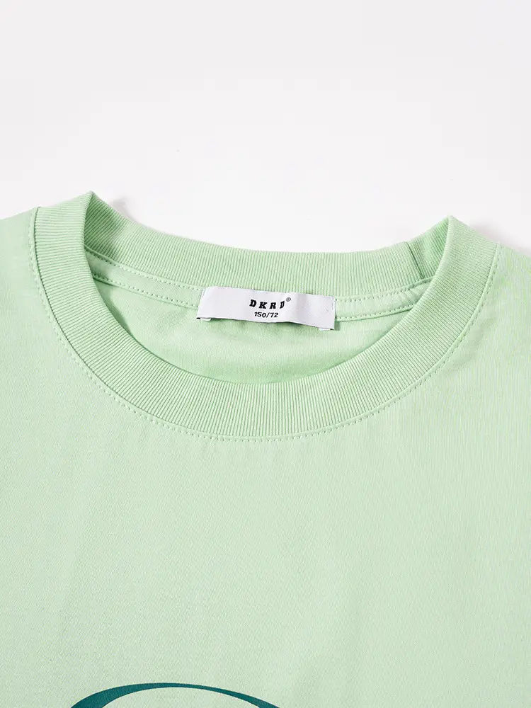 Kids Cotton T-Shirt Green Yellow Black Loose Summer Casual - Image 8