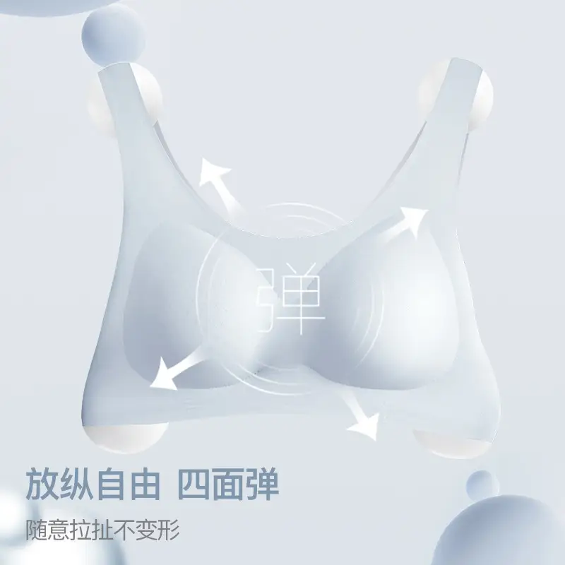 Summer New Ultra-thin Ice Silk Traceless Underwear Small Chest Large Gathering Rimless Vest Beautiful Back Bra