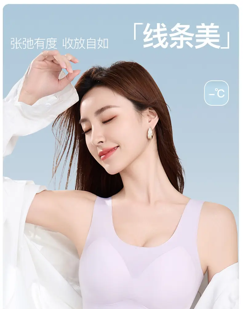 Summer New Ultra-thin Ice Silk Traceless Underwear Small Chest Large Gathering Rimless Vest Beautiful Back Bra — feature 14