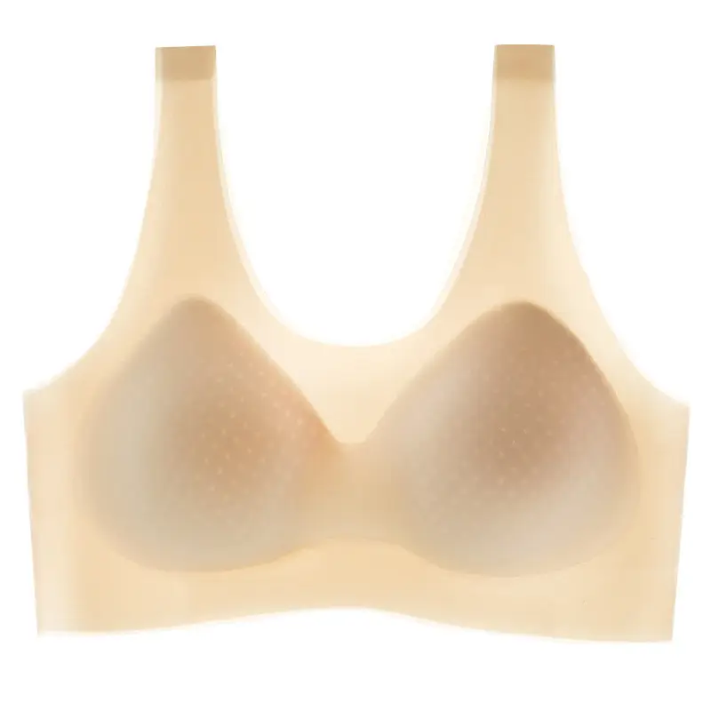 Summer New Ultra-thin Ice Silk Traceless Underwear Small Chest Large Gathering Rimless Vest Beautiful Back Bra