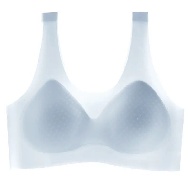 Summer New Ultra-thin Ice Silk Traceless Underwear Small Chest Large Gathering Rimless Vest Beautiful Back Bra
