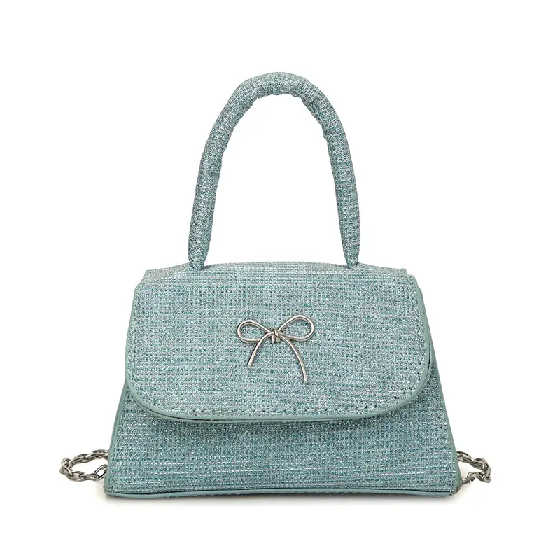 2025 New Bow Silk Shoulder Crossbody Bag Silver - Image 10