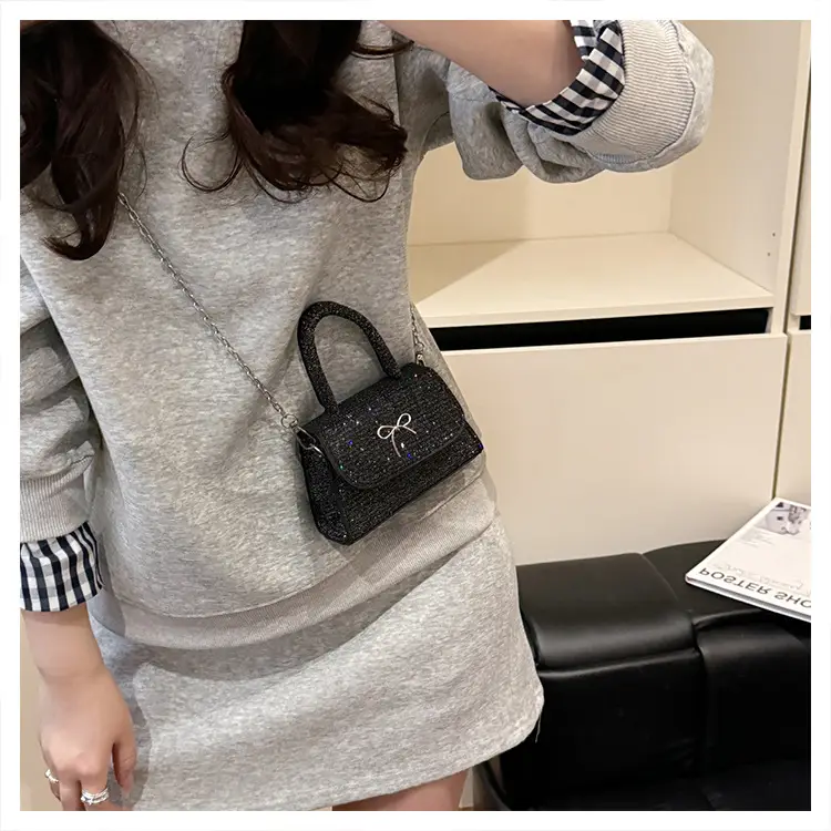 2025 New Bow Silk Shoulder Crossbody Bag Silver — feature 17