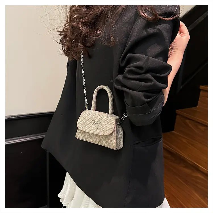 2025 New Bow Silk Shoulder Crossbody Bag Silver — feature 28