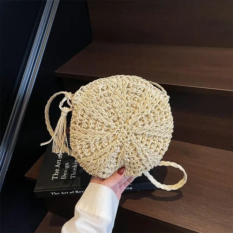 Woven Straw Shoulder Bag for Girls Beach Travel Luggage - Image 3