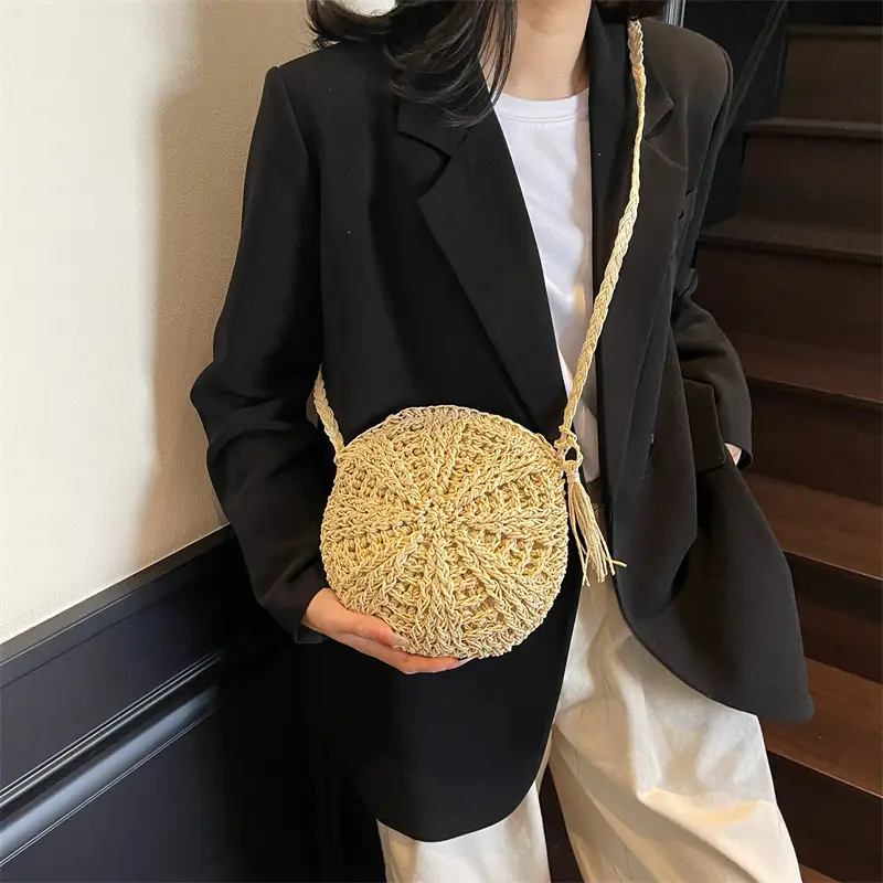 Woven Straw Shoulder Bag for Girls Beach Travel Luggage - Image 5