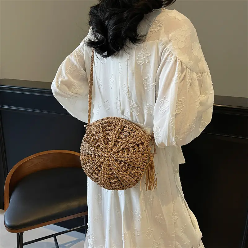 Woven Straw Shoulder Bag for Girls Beach Travel Luggage - Image 6