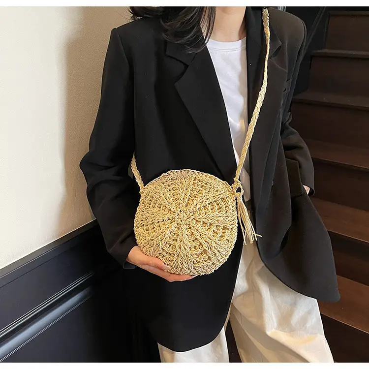 Woven Straw Shoulder Bag for Girls Beach Travel Luggage — feature 10