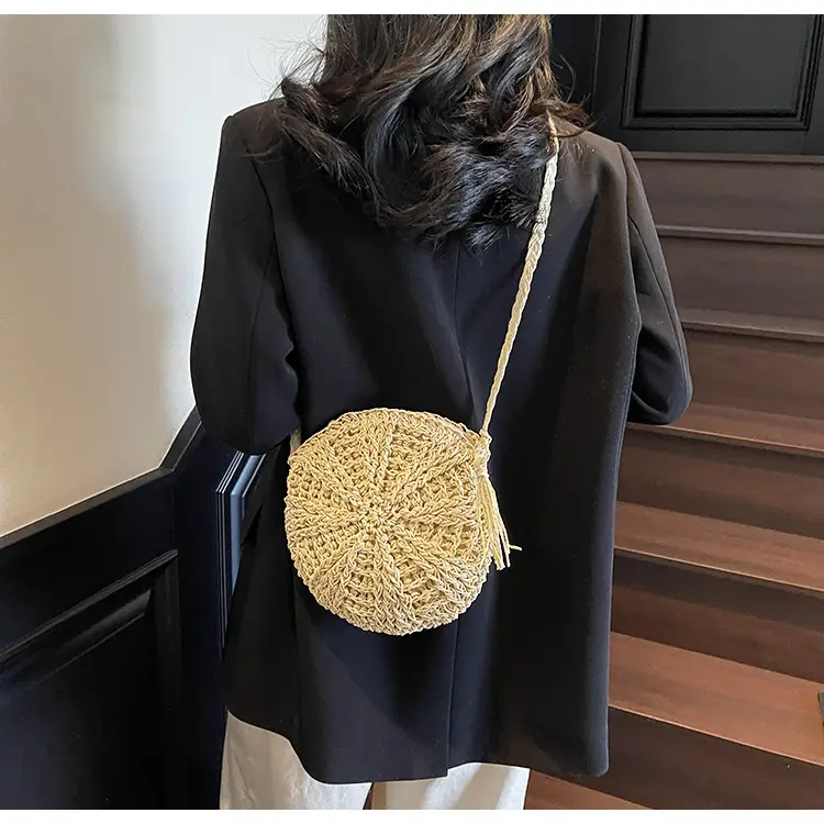 Woven Straw Shoulder Bag for Girls Beach Travel Luggage — feature 11