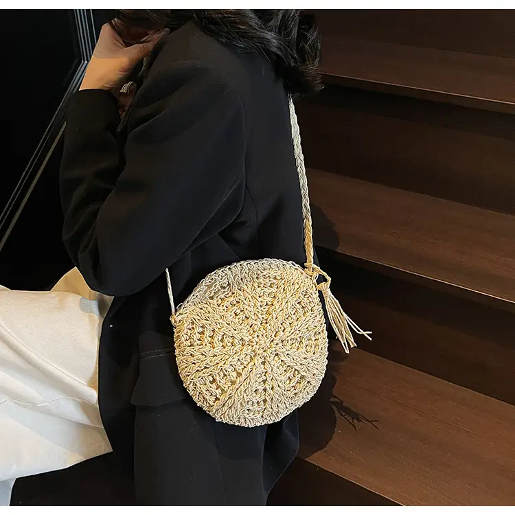 Woven Straw Shoulder Bag for Girls Beach Travel Luggage — feature 12