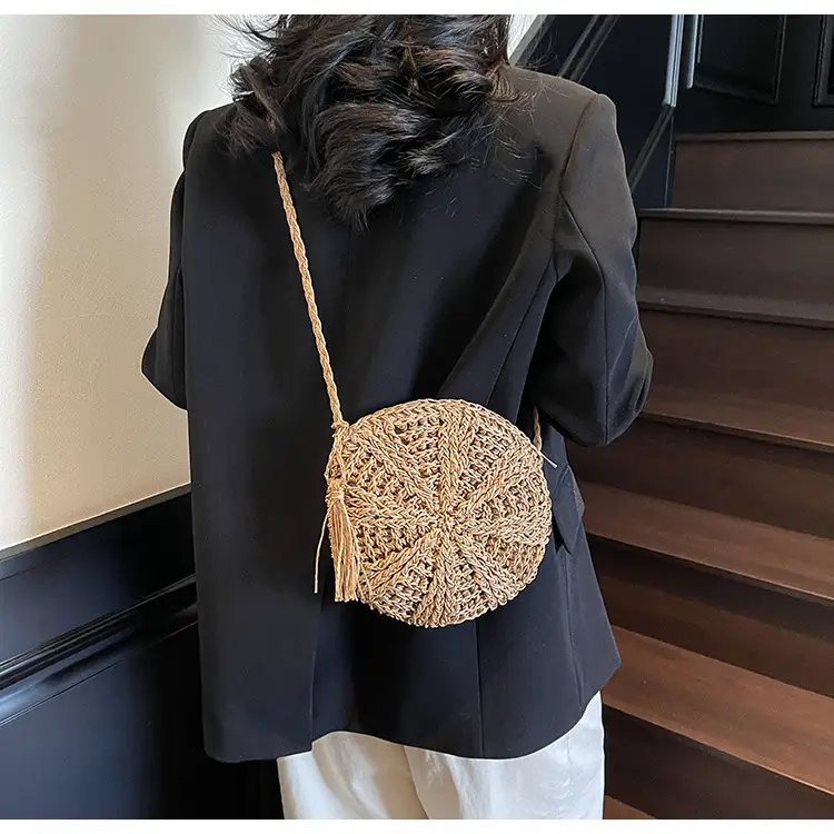 Woven Straw Shoulder Bag for Girls Beach Travel Luggage — feature 15
