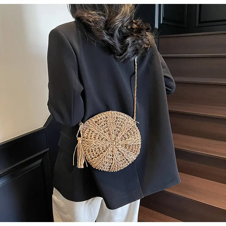 Woven Straw Shoulder Bag for Girls Beach Travel Luggage — feature 16
