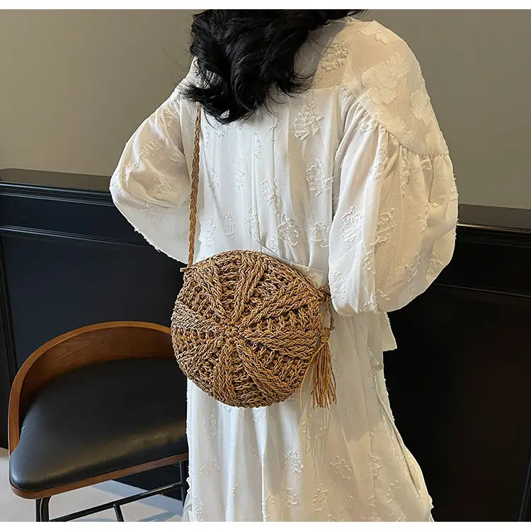 Woven Straw Shoulder Bag for Girls Beach Travel Luggage — feature 17