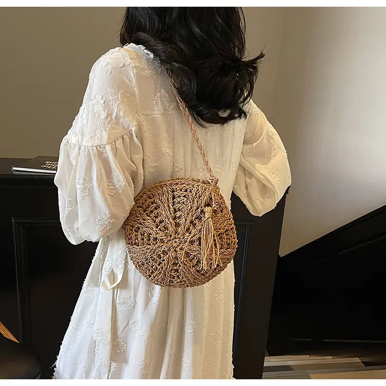 Woven Straw Shoulder Bag for Girls Beach Travel Luggage — feature 18