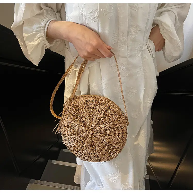 Woven Straw Shoulder Bag for Girls Beach Travel Luggage — feature 19