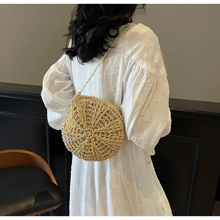 Woven Straw Shoulder Bag for Girls Beach Travel Luggage — feature 21