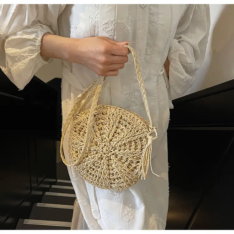 Woven Straw Shoulder Bag for Girls Beach Travel Luggage — feature 22