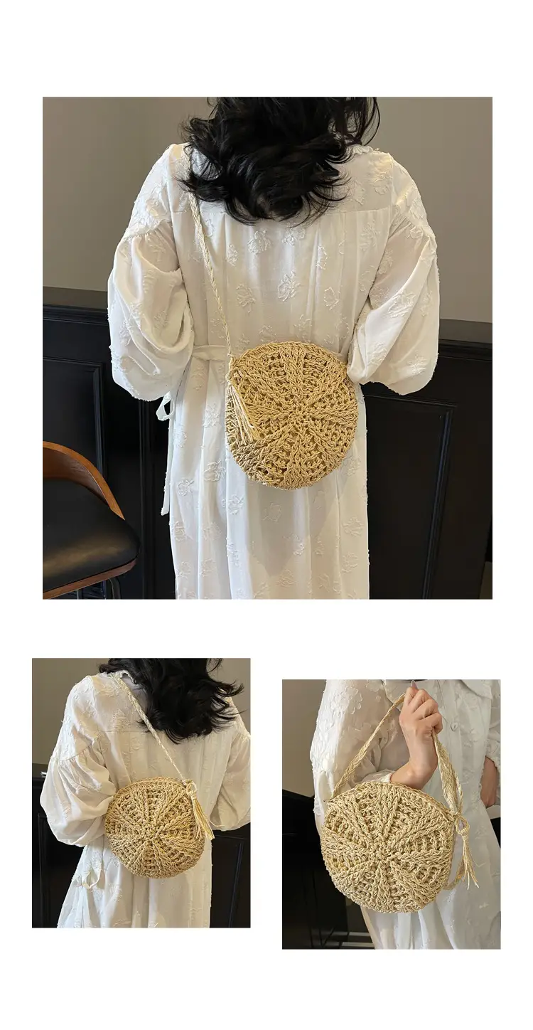 Woven Straw Shoulder Bag for Girls Beach Travel Luggage — feature 24